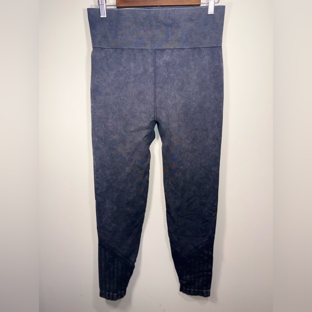 Freely Womens Grey Texture Ankle Stretch Leggings Size Large